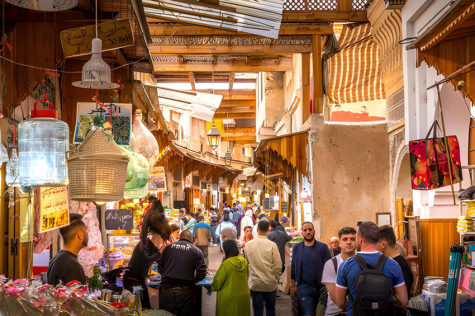 Souk animé où la vigilance reste de mise