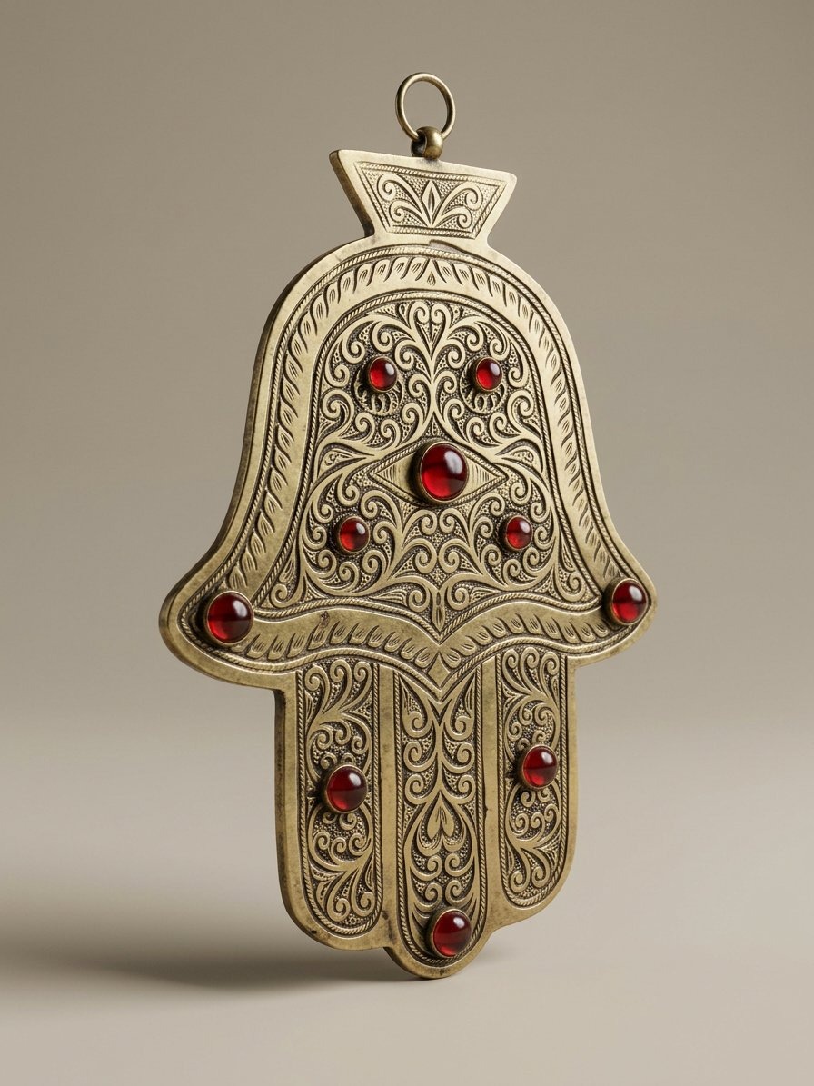 Khamsa en laiton estampé (Main de Fatima)